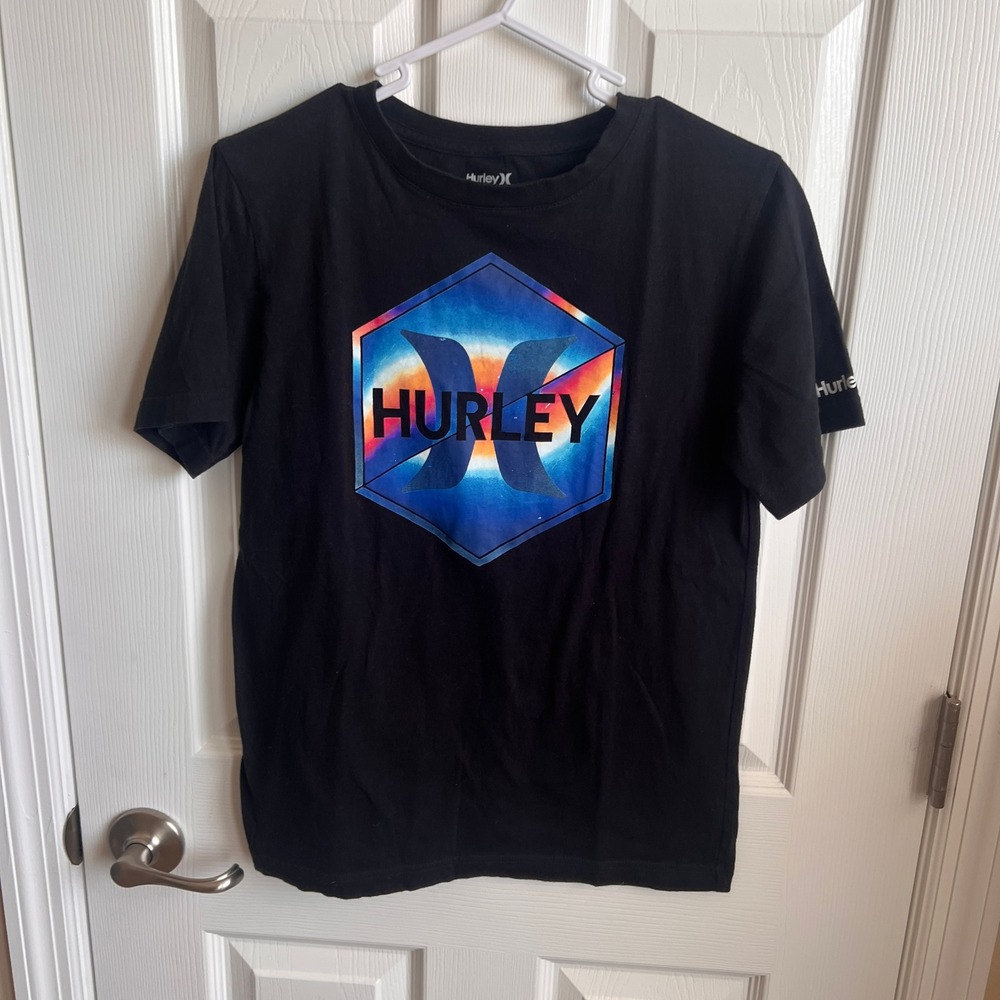 Hurley Graphic T-Shirt Colorful Logo Short‎ Sleeve Top Kids Boys Large